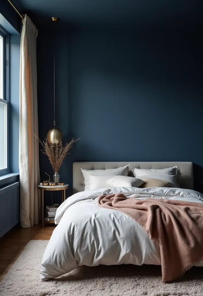 Midnight Navy Bedroom Paint Color