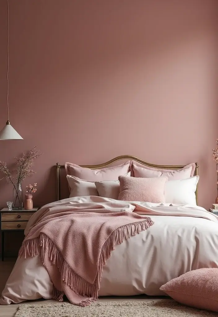 Muted Rose Bedroom Paint Color