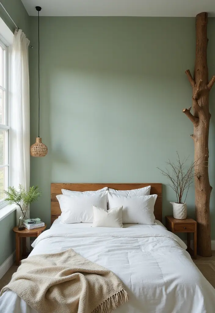 Earthy Sage Bedroom Paint Color