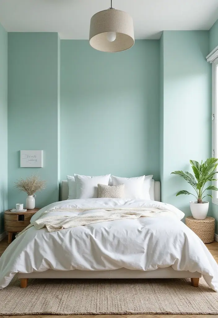 Fresh Aqua Bedroom Paint Color
