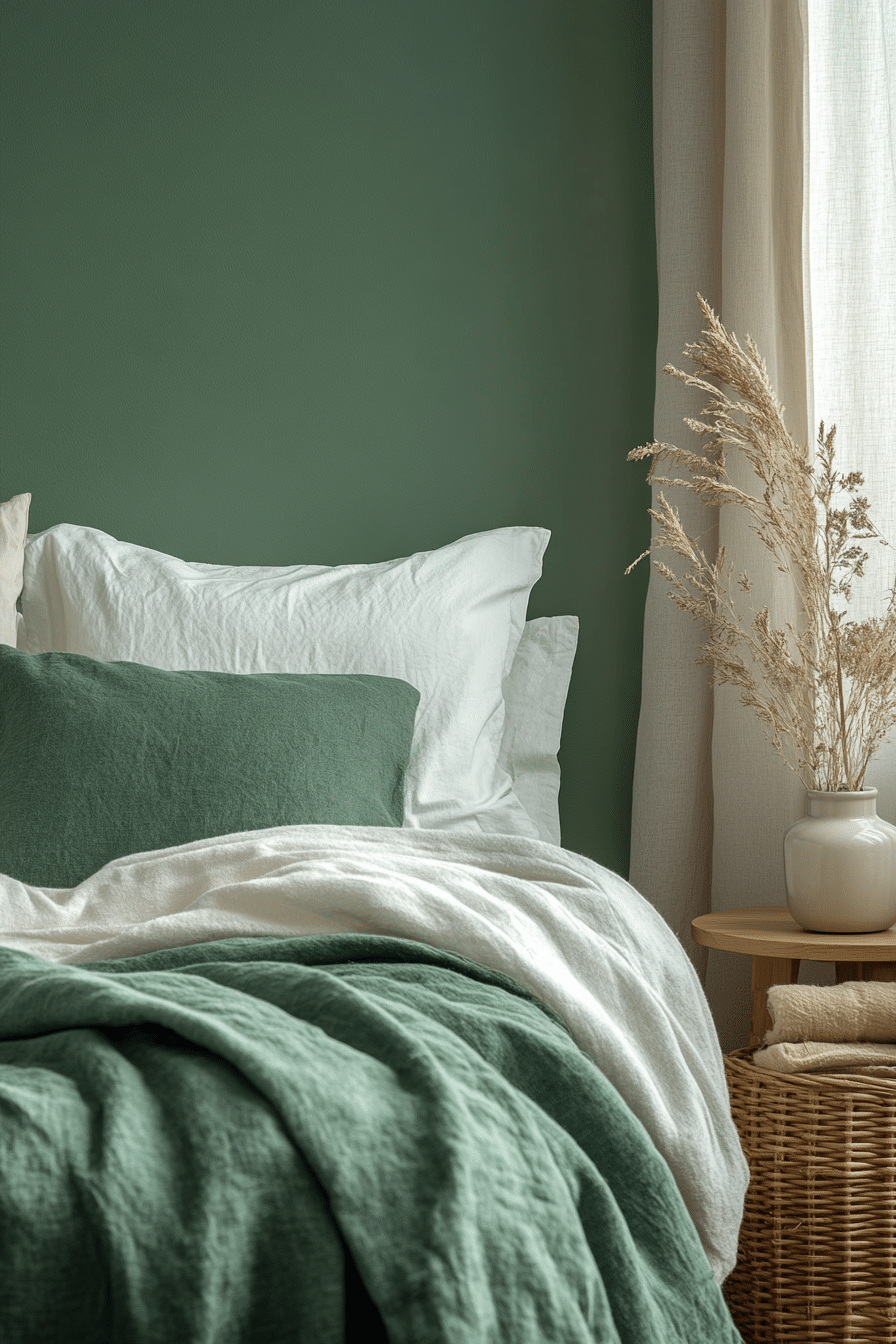 Cozy pine-inspired bedroom with plaid accents