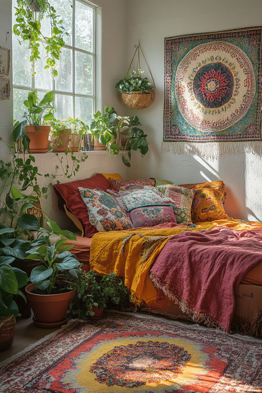Boho style bedroom