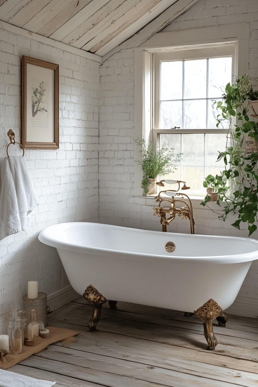 Bathroom with subway tiles and pedestal sink