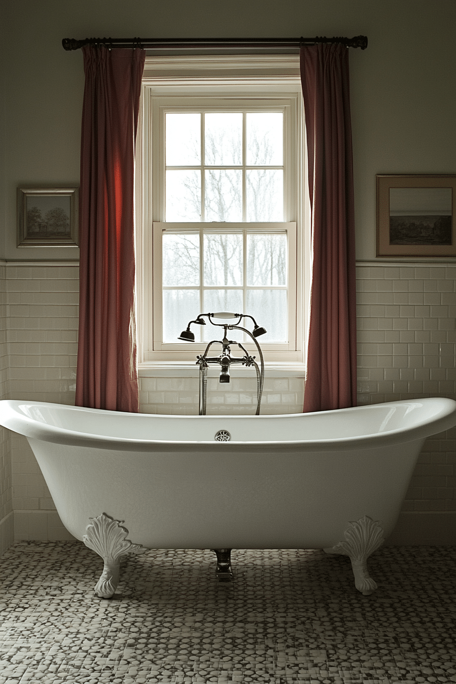 Victorian bathroom with modern shower