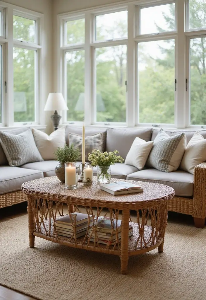 Stylish Wicker Coffee Table