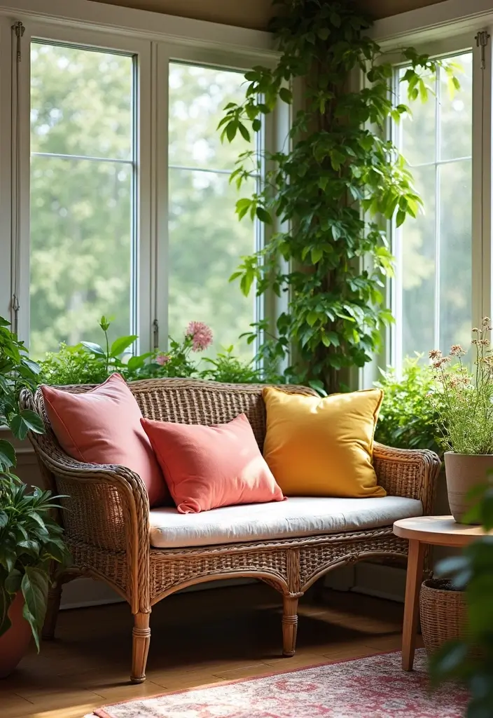 Functional Wicker Bench