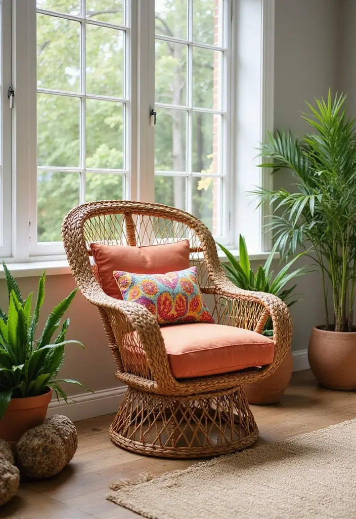 Intricate Wicker Accent Chair