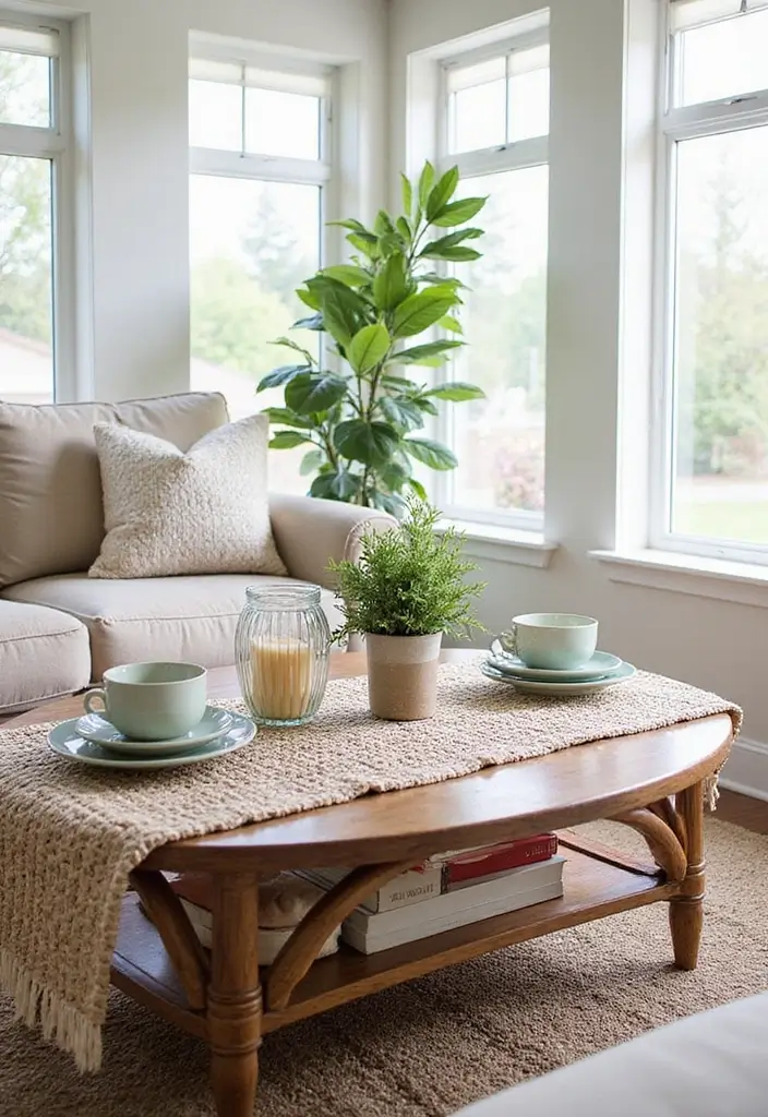 Rustic Wicker Table Runner