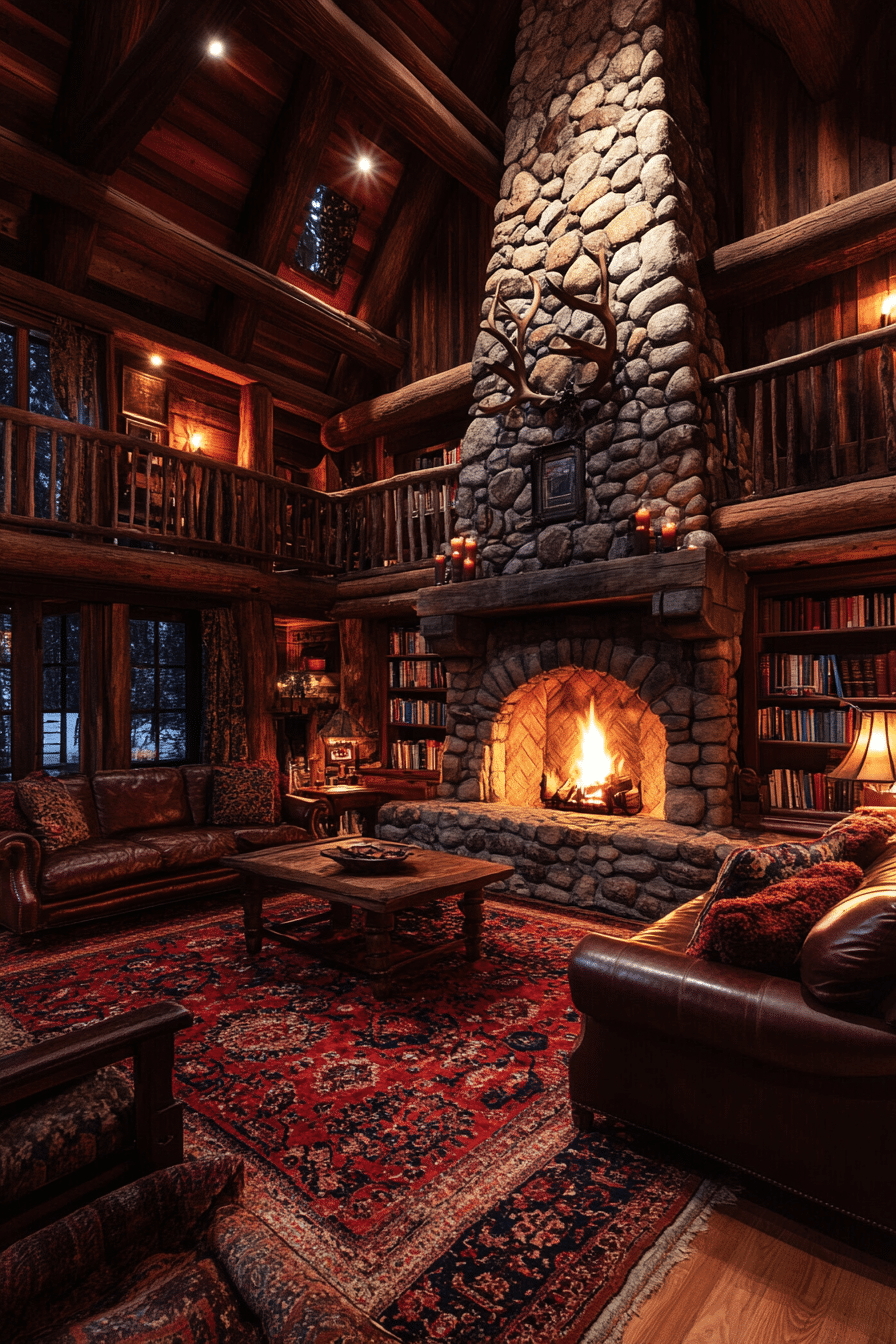 Rustic barn retreat with reclaimed wood and exposed beams