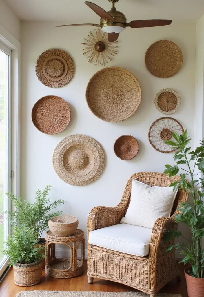 Textured Wicker Wall Decor