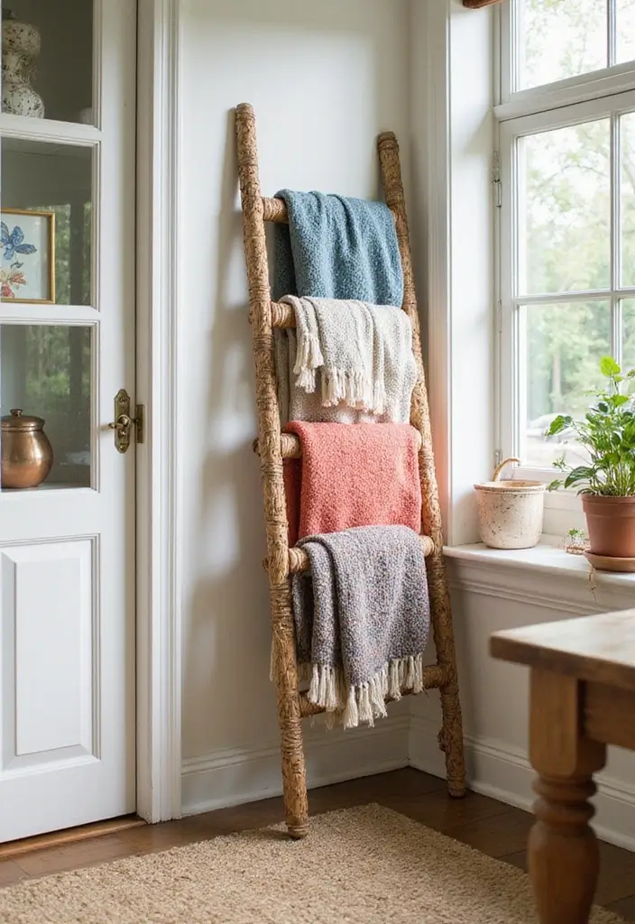 Cozy Wicker Blanket Ladder