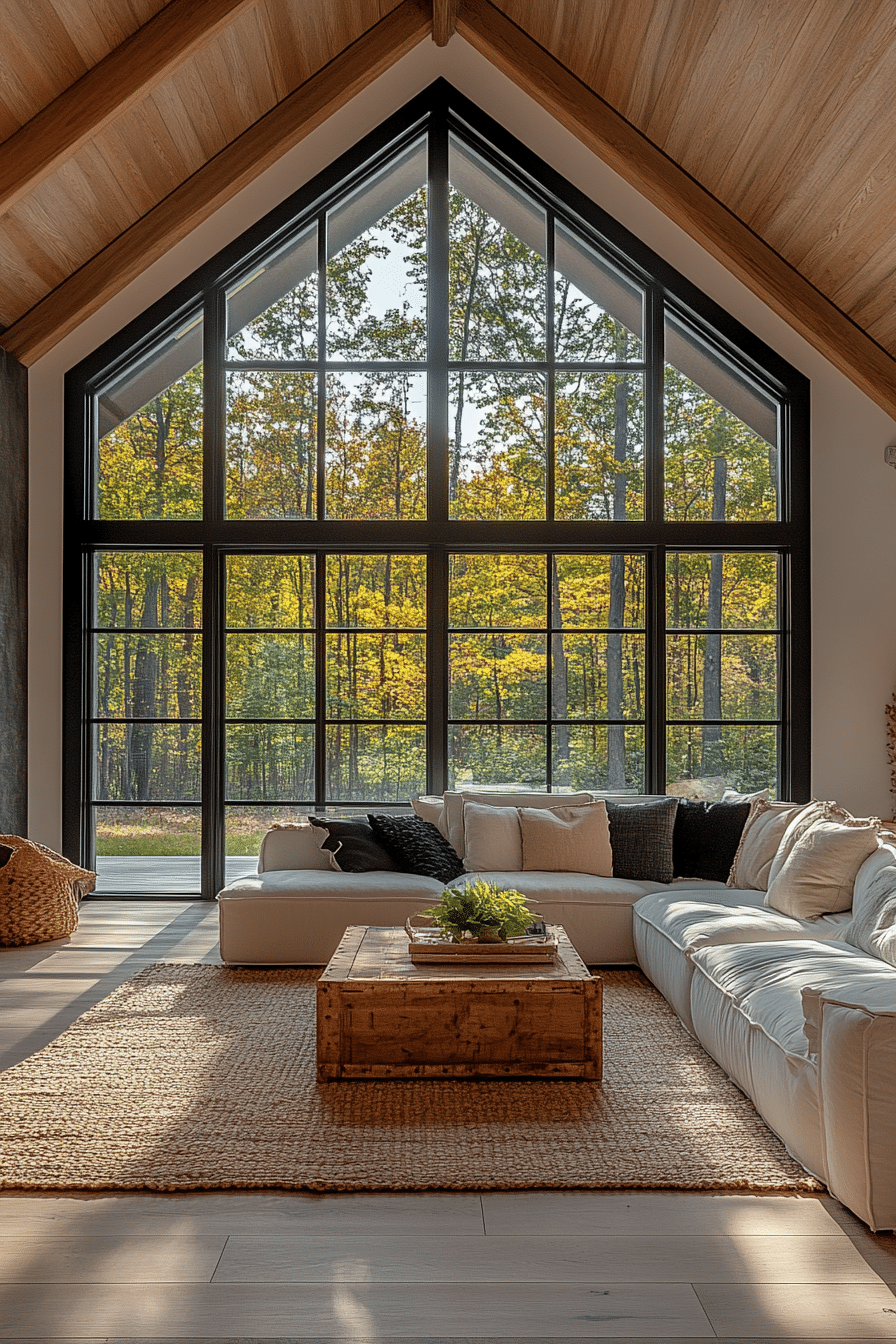 Eco-friendly barn house with solar panels and rainwater collection