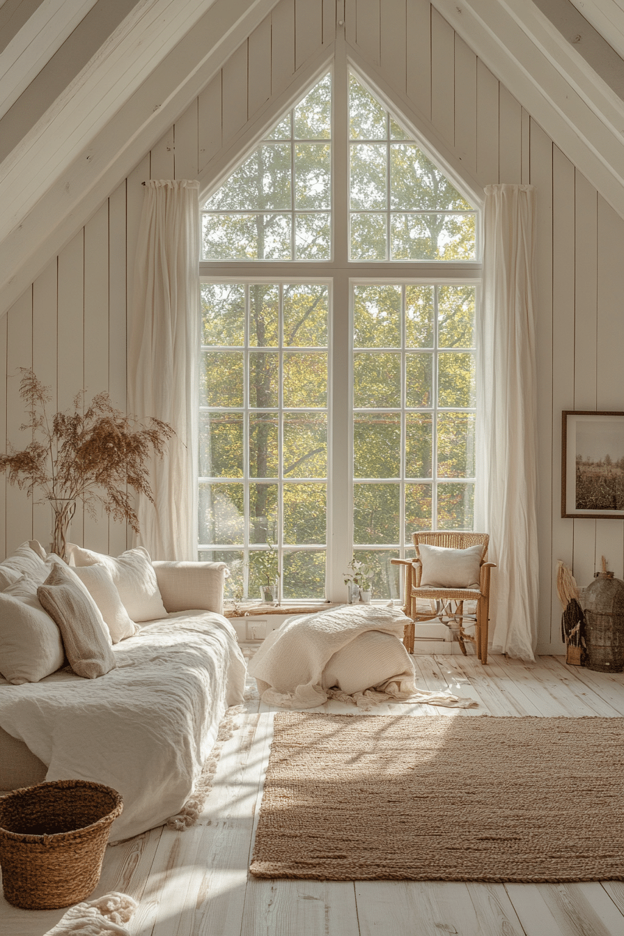 Scandinavian barn style house with light wood and bright interiors