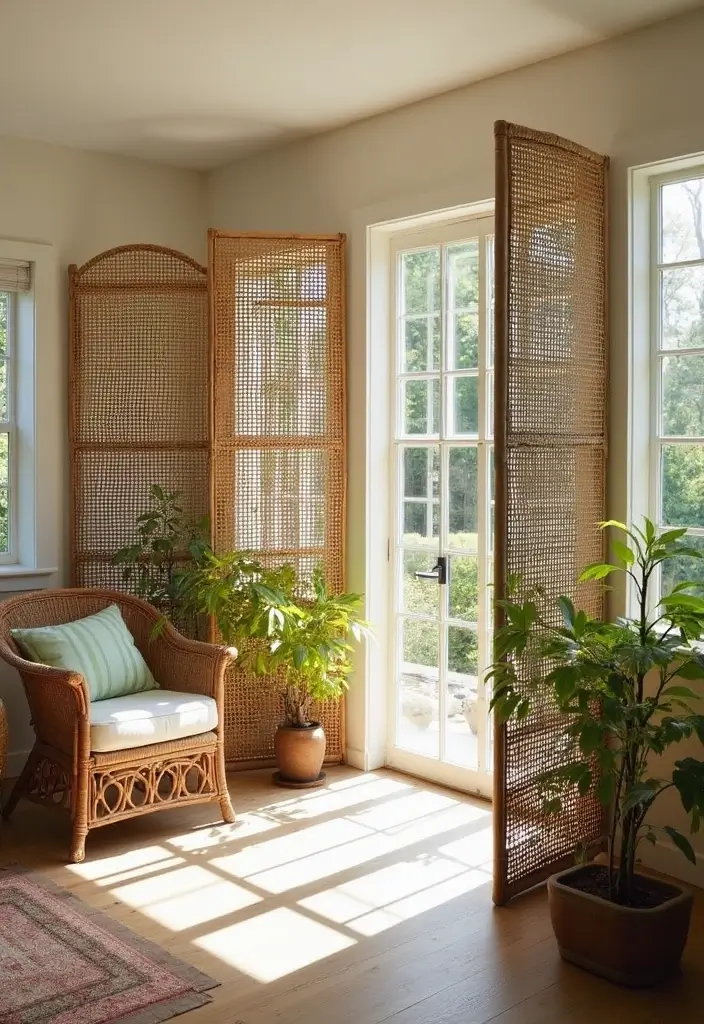 Flexible Wicker Room Divider