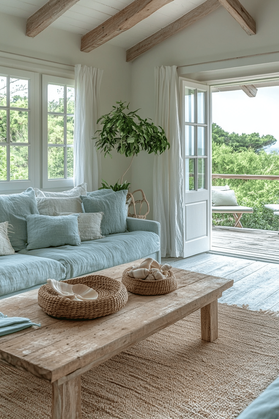 Coastal barn style house with airy design and ocean views