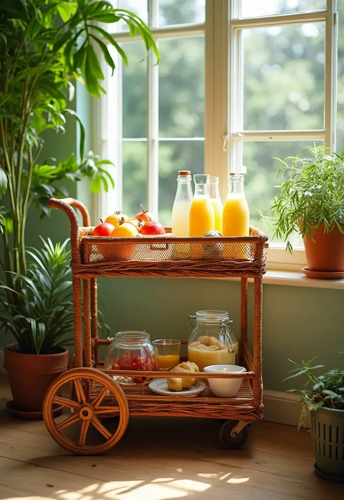 Elegant Wicker Trolley