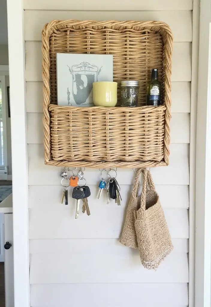Charming Wicker Key Holder