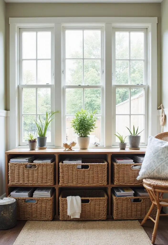 Rustic Wicker Crate Storage