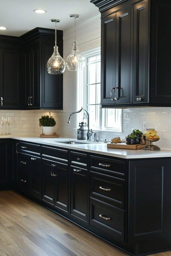 Modern Black Kitchen Cabinets