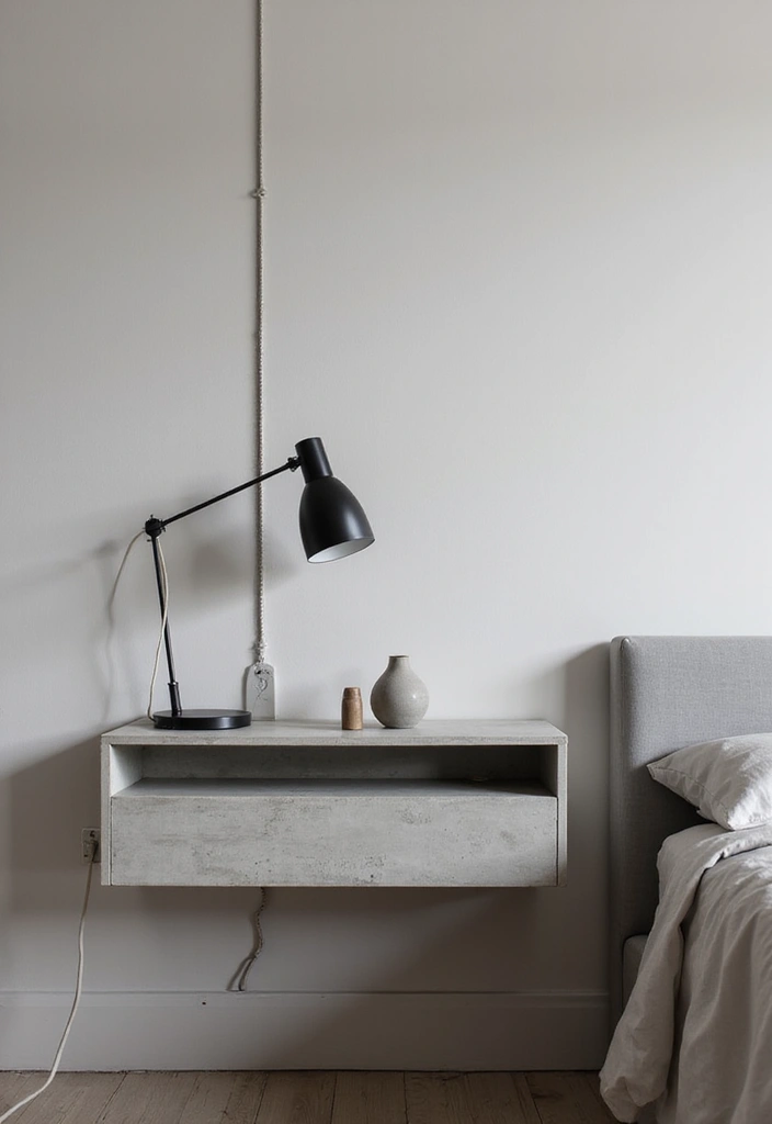 Minimalist Concrete Floating Nightstand