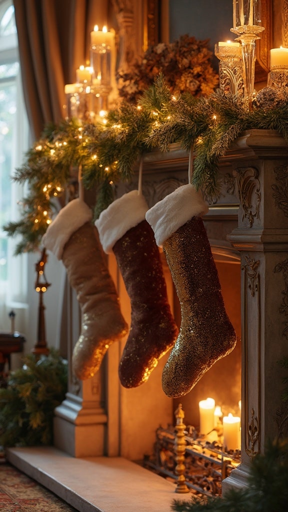 Glittering Glamour Fireplace Decor