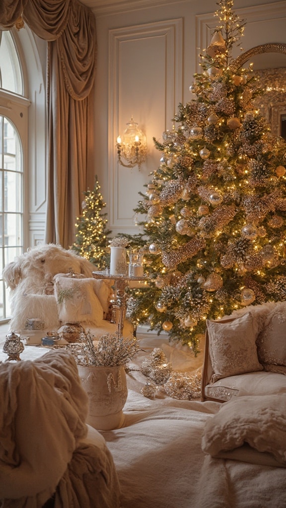 Glamorous metallic holiday decorations