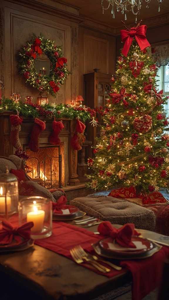 Classic red and green Christmas decor