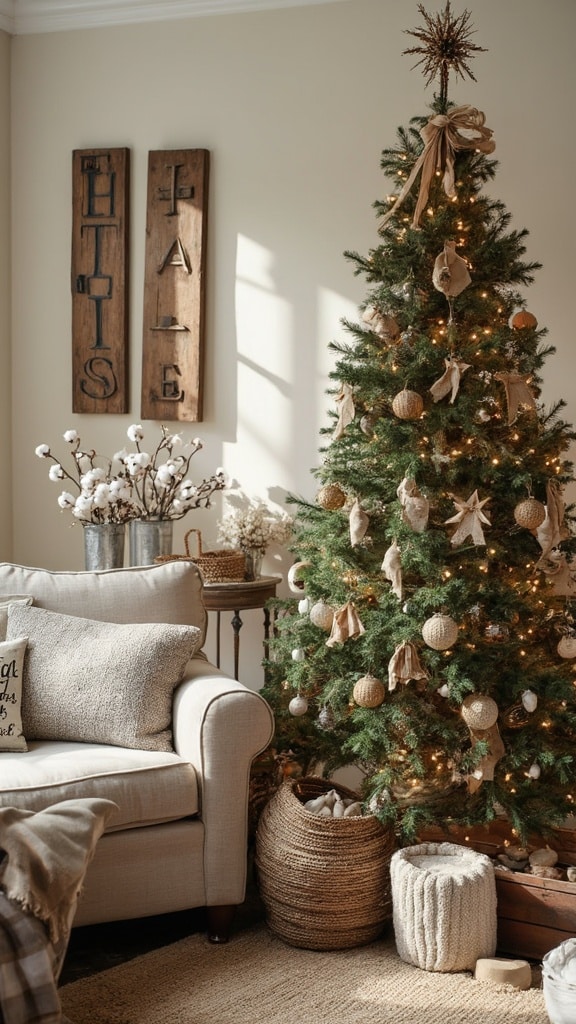 Farmhouse style Christmas decor