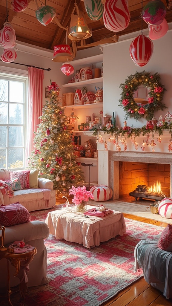 Candyland inspired Christmas decor