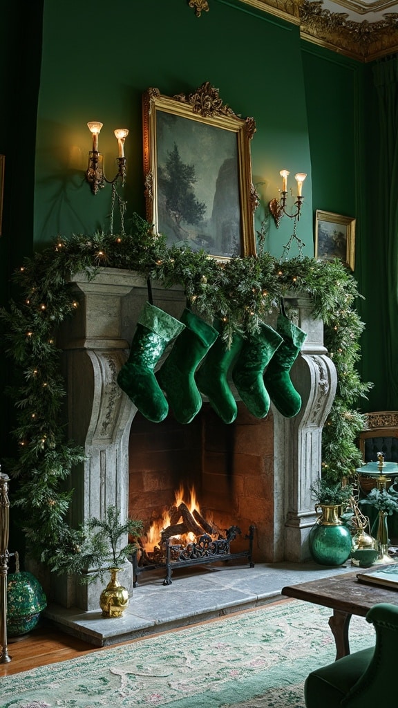 Emerald green Christmas decorations