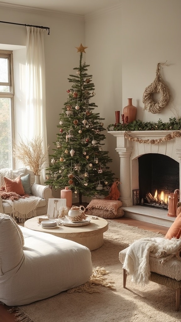 Modern boho Christmas decorations