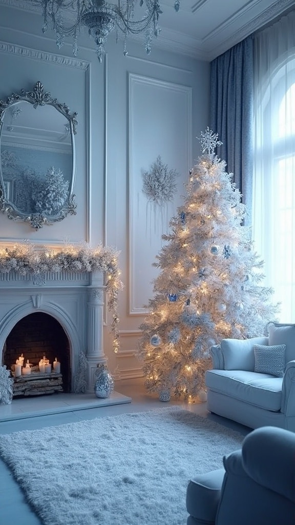 Blue and silver Christmas decor