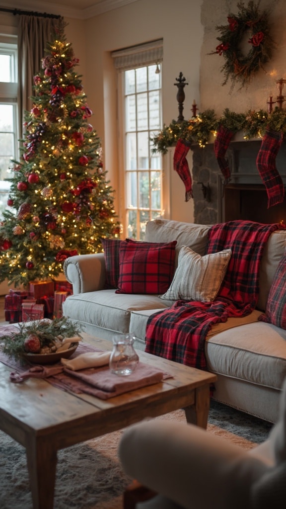 Plaid Christmas decorations