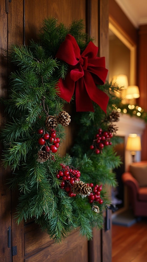 Traditional wreath with ribbon