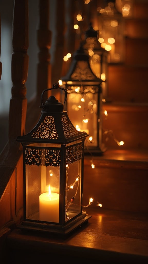 Candlelit lanterns for Christmas