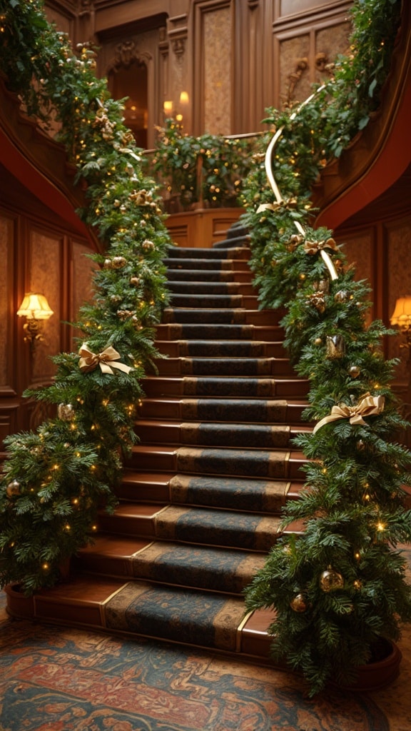 Grand staircase garlands