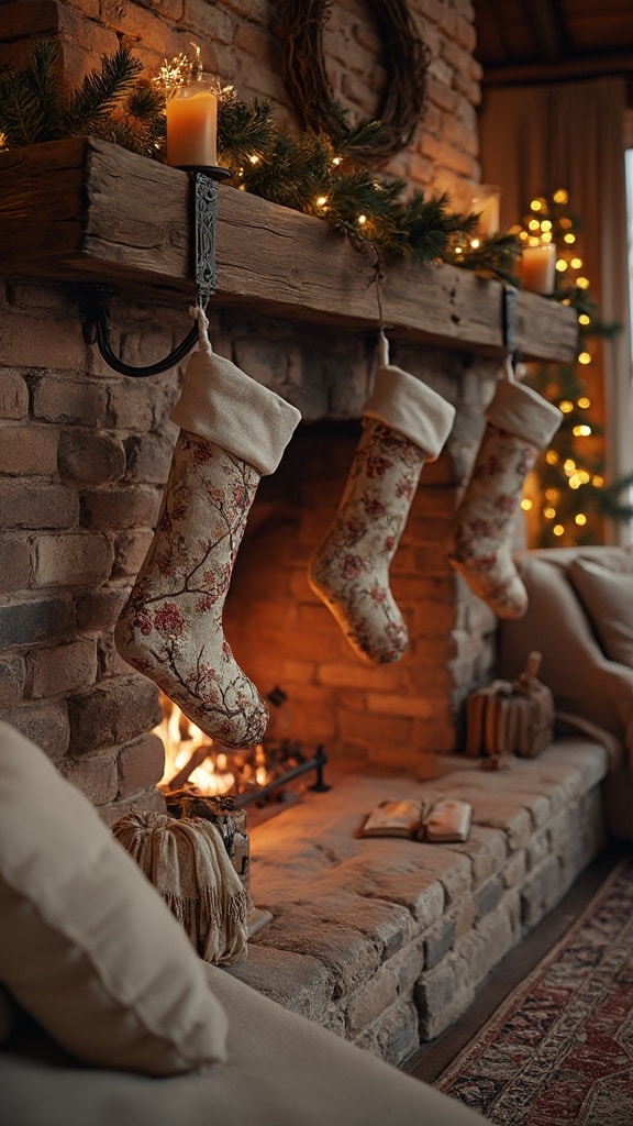 Fireplace stockings and holders