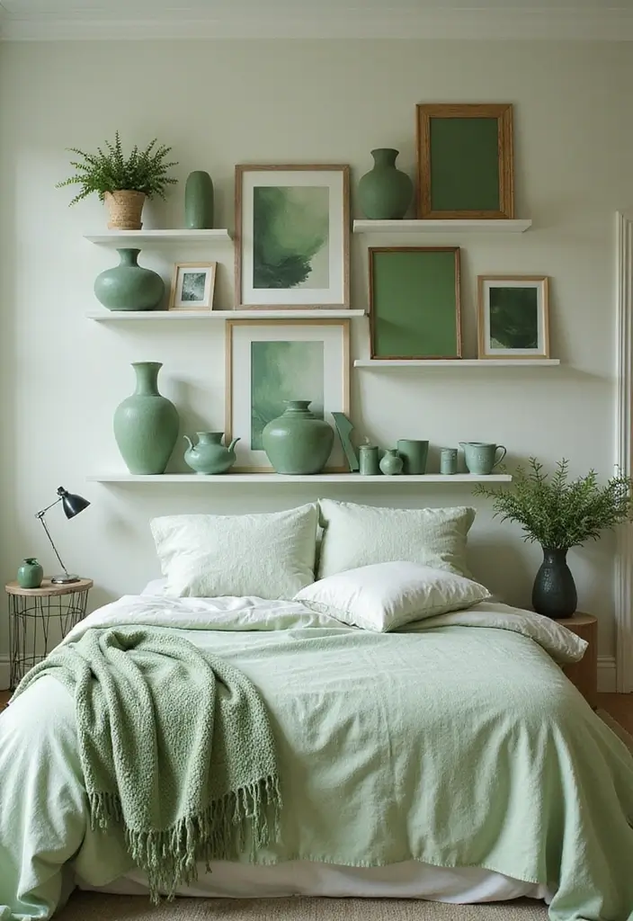 Green Accessories in Bedroom