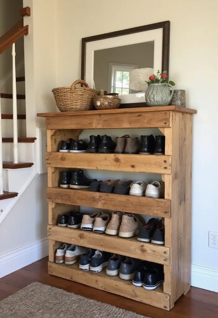 DIY Pallet Shoe Rack