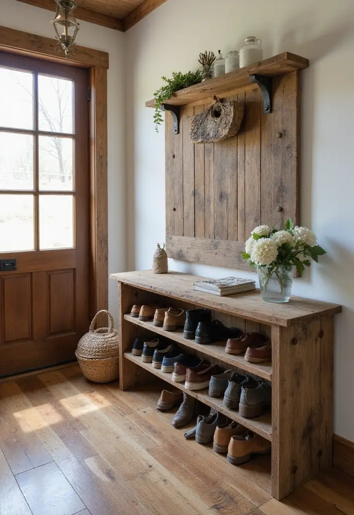 Reclaimed Wood Shoe Rack