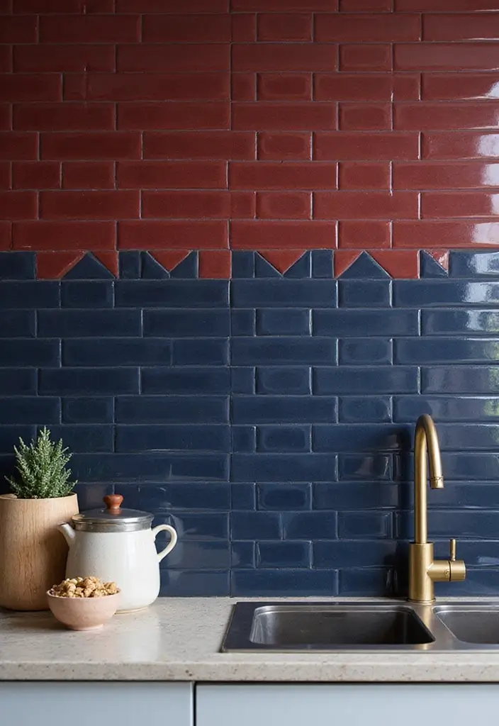 Harmonious Dual-Tone Backsplash