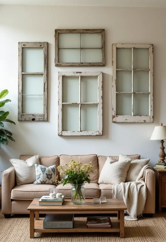 Old Windows Wall Decor