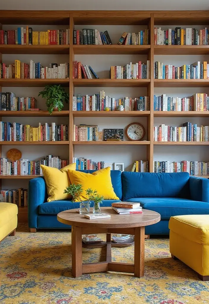 Colorful Books in Yellow and Blue