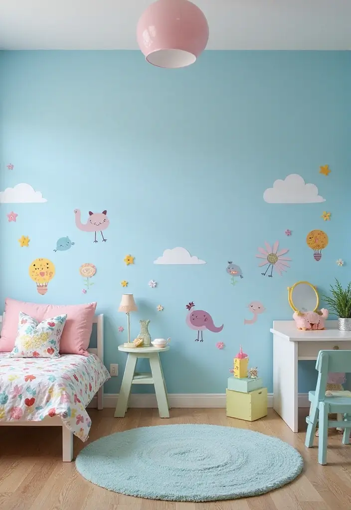 Joyful Powder Blue Child's Room