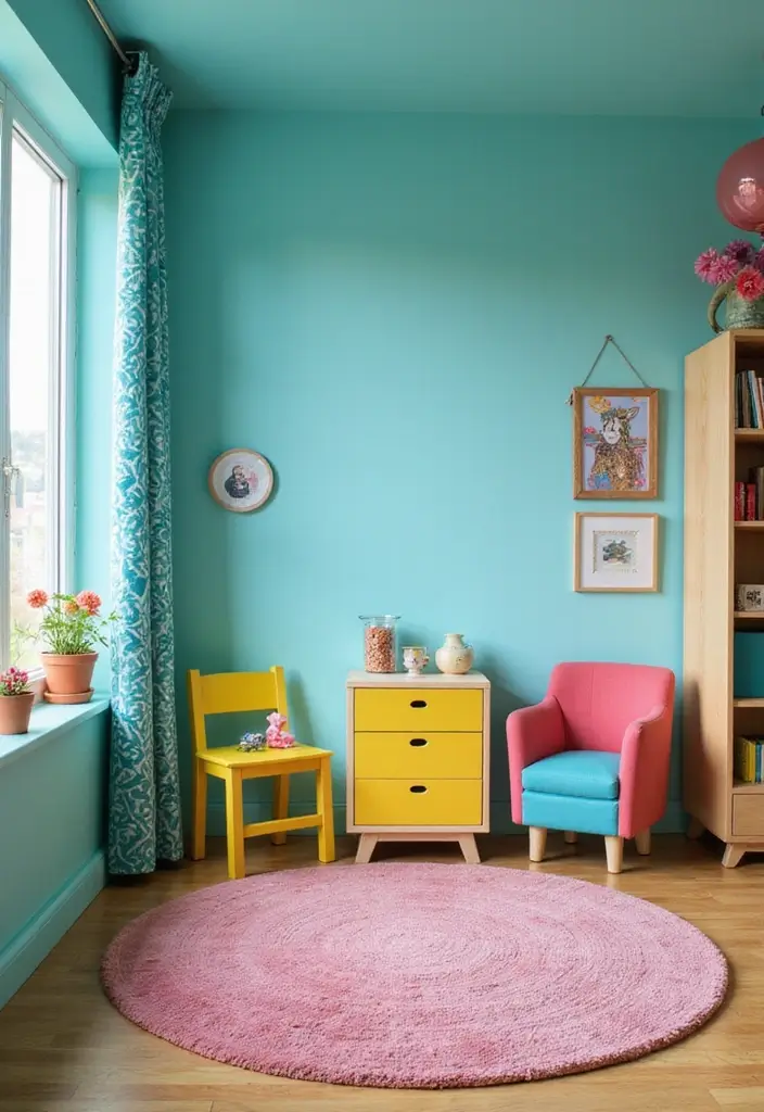 Energetic Turquoise Child's Room