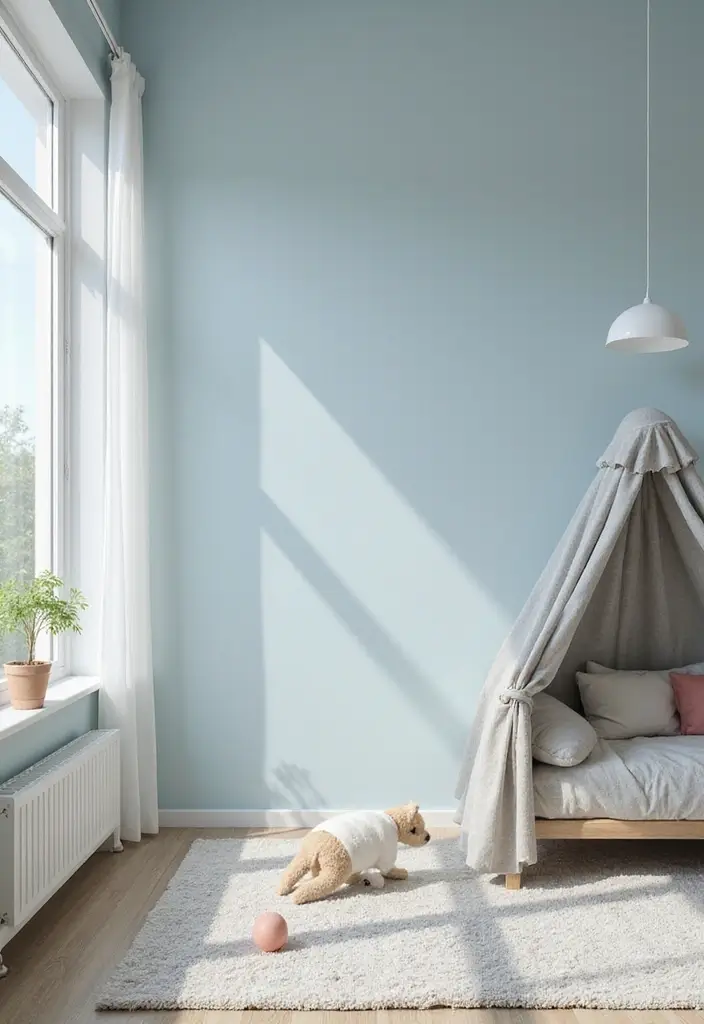 Serene Blue-Gray Child's Room