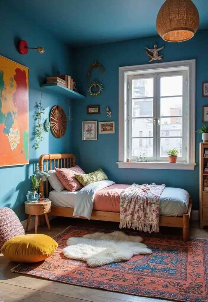 Modern Steel Blue Child's Room
