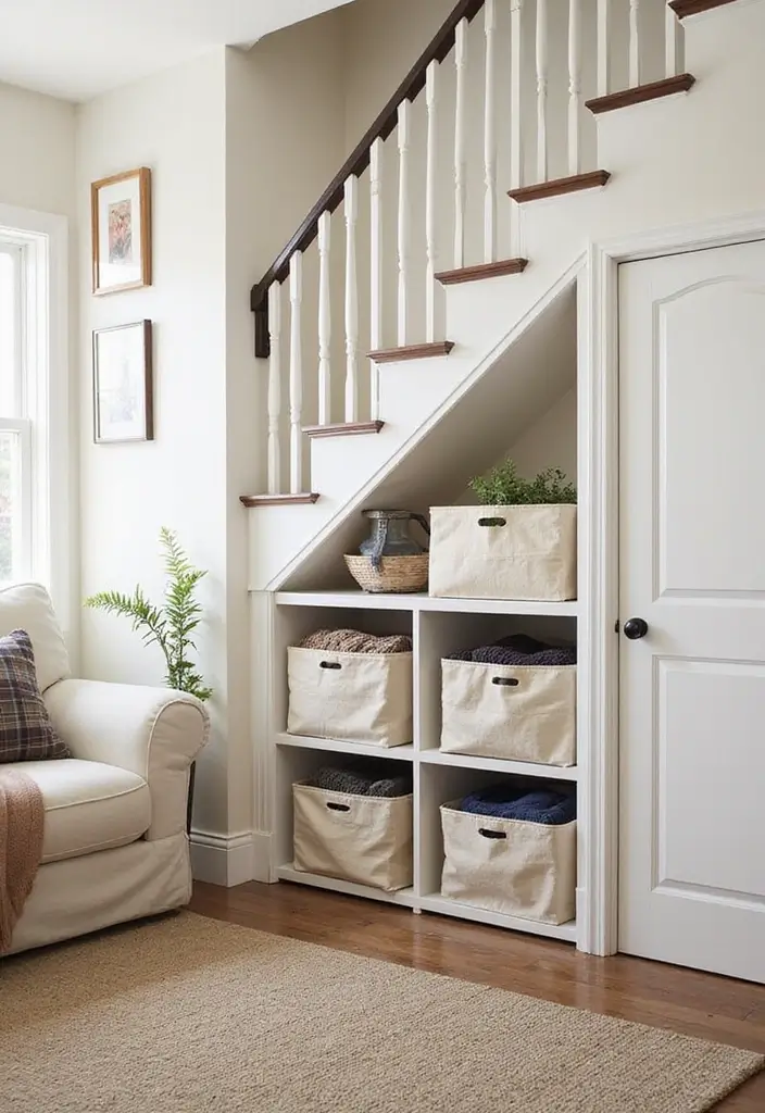Under-Stair Blanket Storage Bins