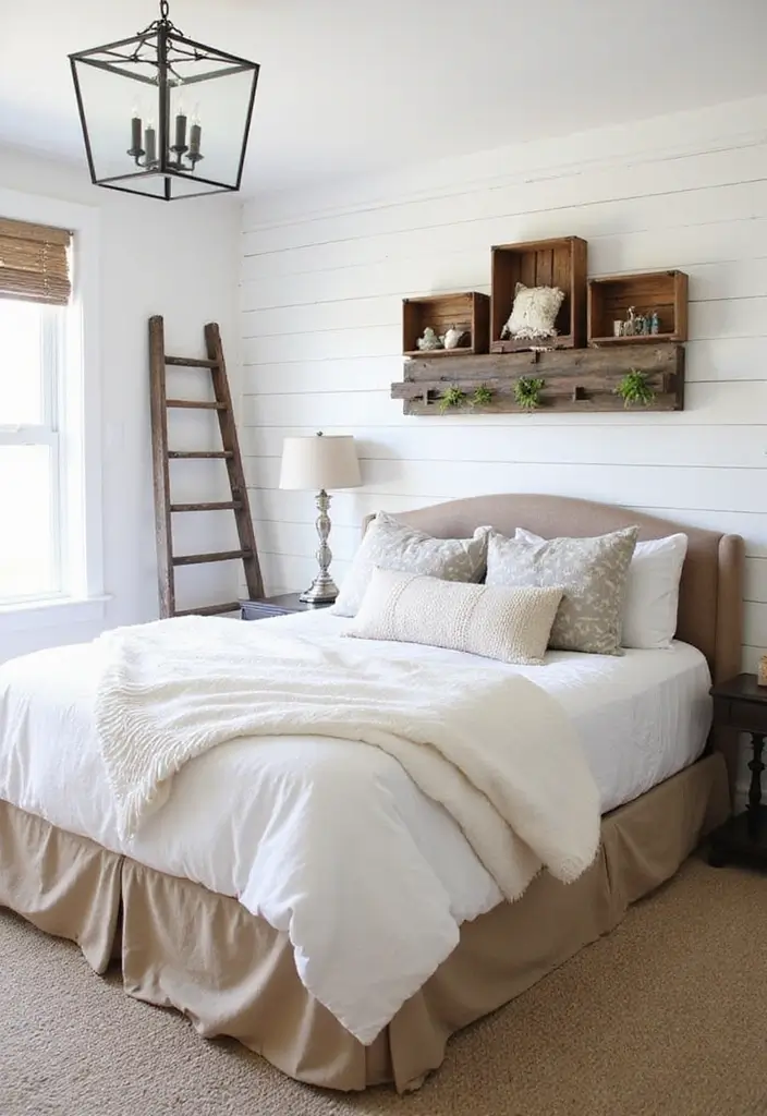Repurposed Decor in Farmhouse Bedroom