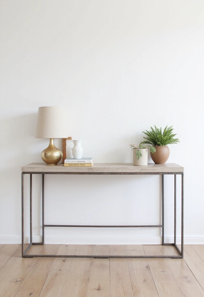 Minimalist console table styling
